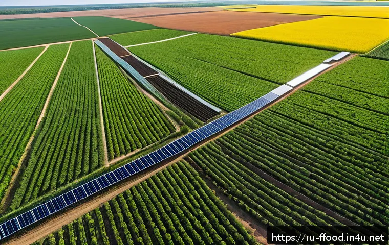 세계 인구 증가와 식량 분배 - A modern Russian agricultural landscape showcasing a high-tech farm with drones flying above vast fi...